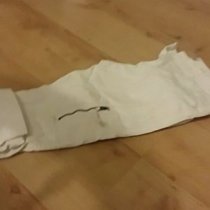 White pants  with  red